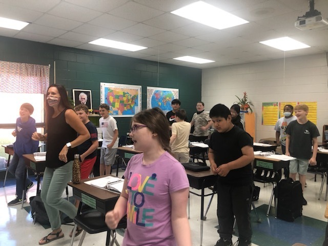 students dancing