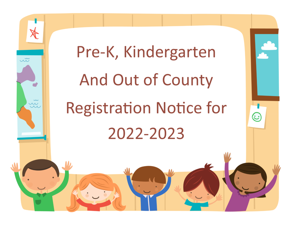 Registration for Pre-k, K graphic