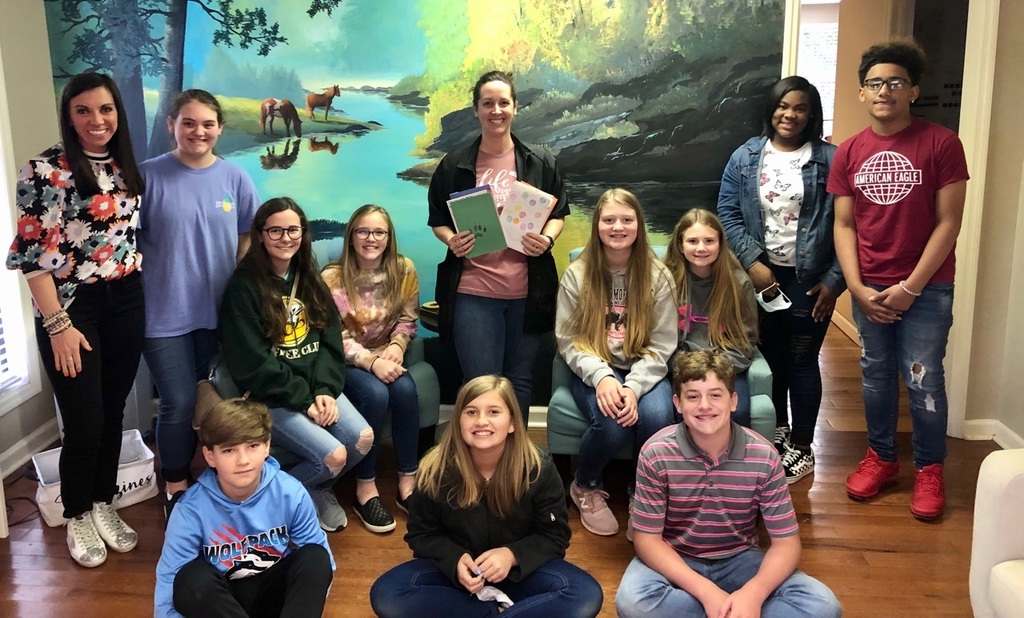 Mrs. Morrow recognized by middle school students.