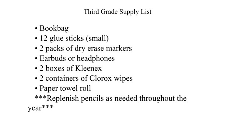 supply list 